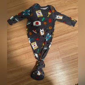 Little Sleepies Infant Knotted Gown - Basketball. Size: NB Newborn
